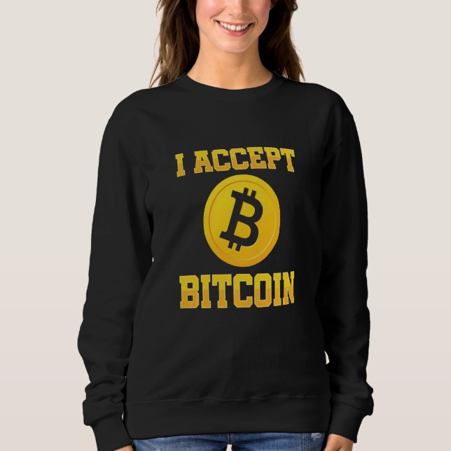 Moletom Eu Aceito Moeda Criptográfica Btc Moeda Btc Moeda  (Frente)