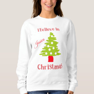 Moletom Eu acredito no Natal e numa árvore