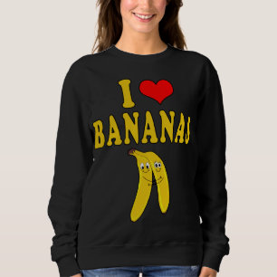 Moletom Eu Adoro Bananas Engraçadas Costume Vegan