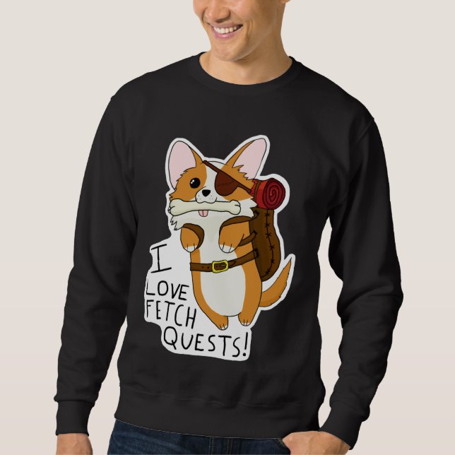 Moletom Eu Adoro Busca Dnd Corgi (Frente)