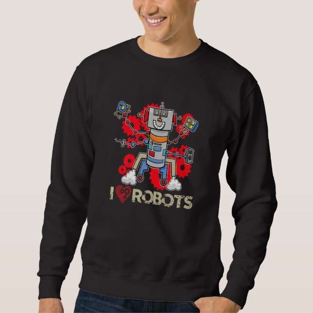 Moletom Eu Adoro Construir Robôs Robôs (Frente)