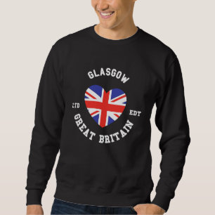 Moletom Eu adoro Excelente GLASGOW Crachá de Sinalizador d