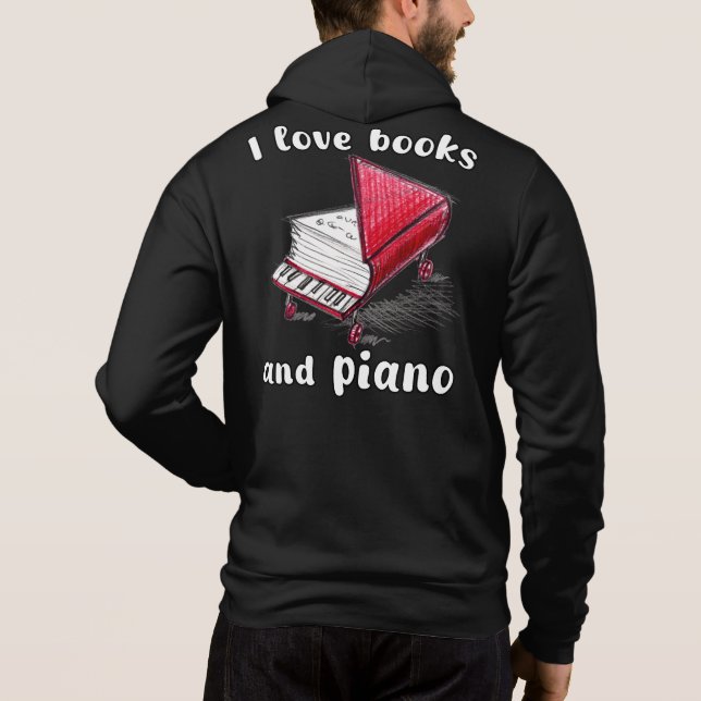 Moletom Eu Adoro Livros E Piano, Autêntica Arte Livre (Verso)