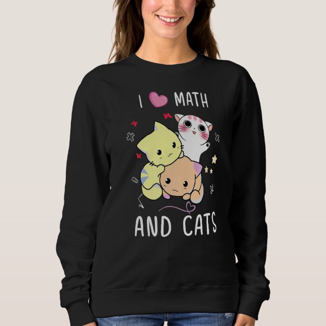 Moletom Eu Adoro Matemática E Gatos Matemáticos Formam Núm (Frente)