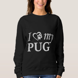 Moletom Eu Adoro Meu Pug, Letra branca, Clama Cláusula De