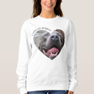 Moletom Eu adoro minha foto personalizada de cachorro pitb