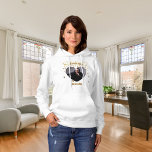 Moletom Eu adoro o meu nome de foto do namorado<br><div class="desc">Adicione um nome e uma dentro de foto no quadro em forma de coração. Com corações ouros como decoração.</div>