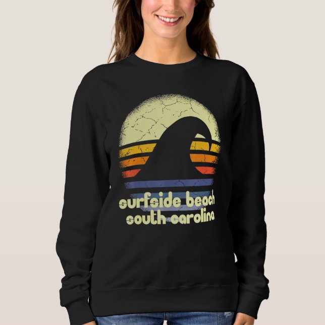 Moletom Eu Adoro Surfside Beach South Carolina Ocean Wave  (Frente)