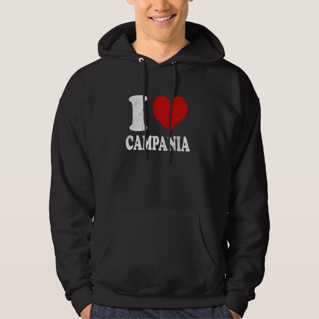 Moletom Eu Amo a Campânia Itália Vintage (Frente)