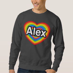 Moletom Eu amo Alex. Eu te amo Alex. Coração