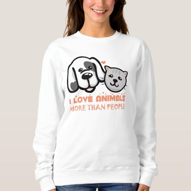 Moletom eu amo animais mais do que pessoas (Frente)