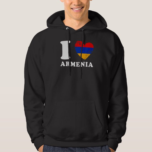 Moletom Eu Amo Armênia Heart Flag Armênia (Frente)