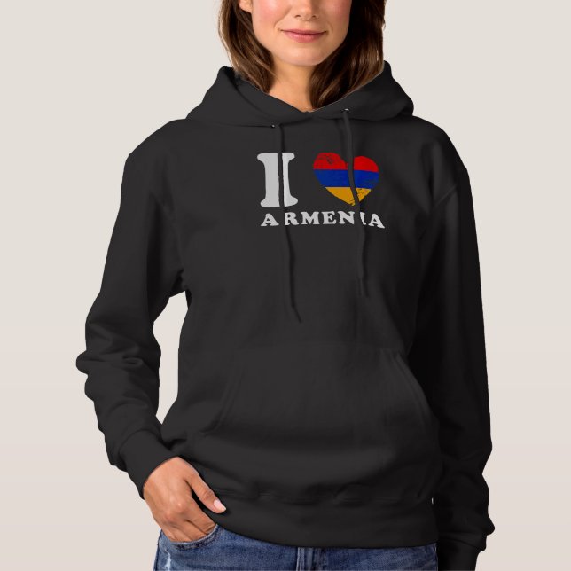 Moletom Eu Amo Armênia Heart Flag Armênia (Frente)