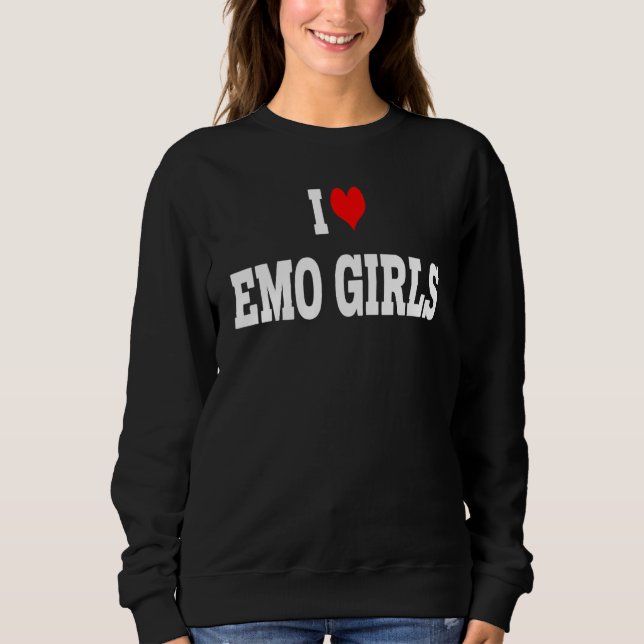 Moletom Eu Amo As Meninas Emo Eu Corto As Meninas Emo (Frente)