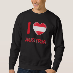 Moletom Eu Amo Áustria Minha Casa Meu País Coração Áustria