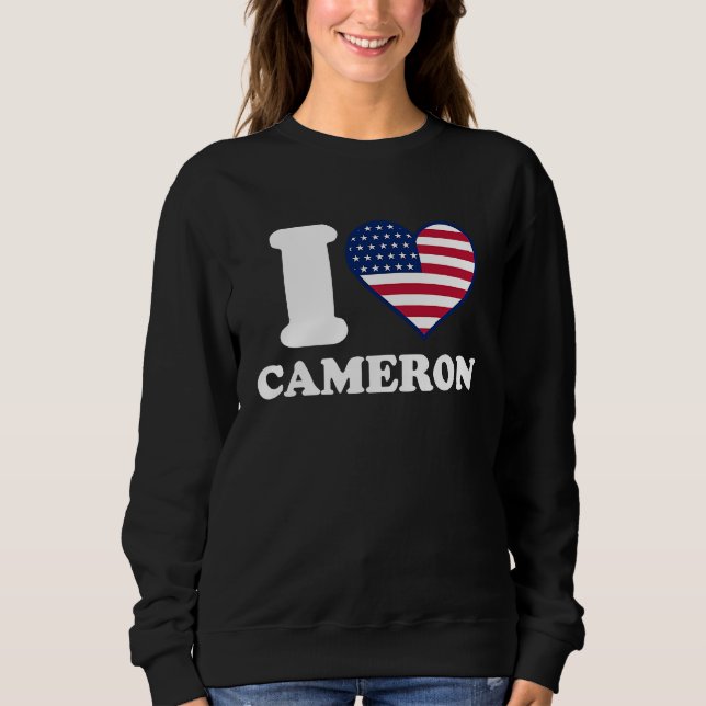 Moletom Eu amo Cameron eu coração Cameron (Frente)