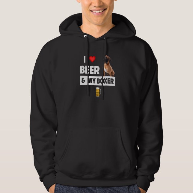 Moletom Eu Amo Cerveja E Meu Cachorro-Boxer Mãe Pai Propri (Frente)