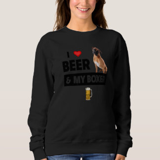 Moletom Eu Amo Cerveja E Meu Cachorro-Boxer Mãe Pai Propri