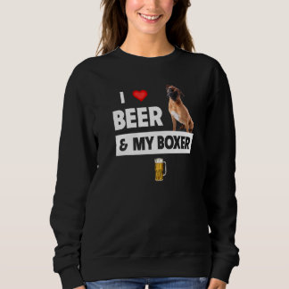 Moletom Eu Amo Cerveja E Meu Cachorro-Boxer Mãe Pai Propri