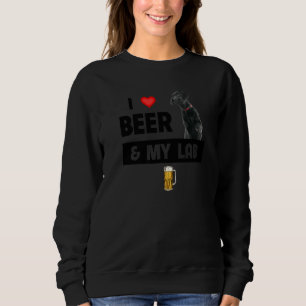 Moletom Eu Amo Cerveja E Meu Laboratório Preto Mãe Pai Lab