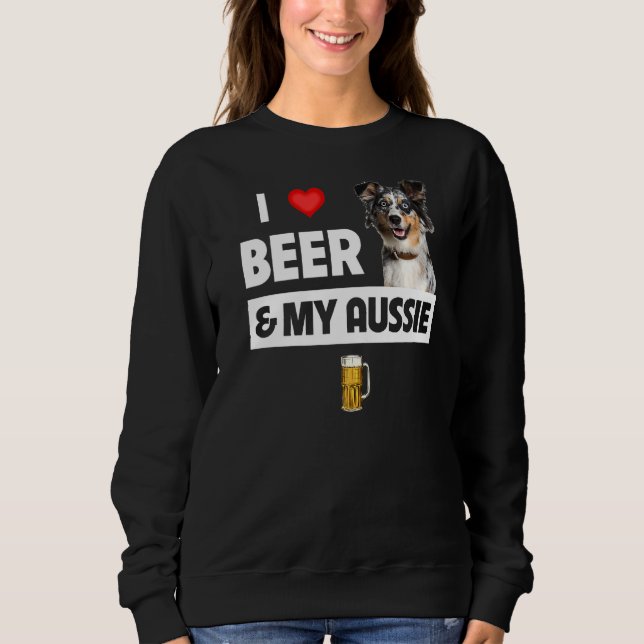 Moletom Eu Amo Cerveja E Minha Mãe Aussie Pai Sheph Austra (Frente)