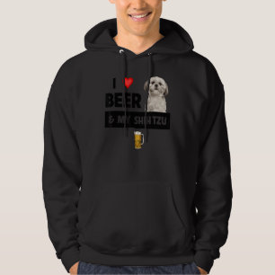 Moletom Eu Amo Cerveja E Minha Mãe Shh Tzu Pai Bebendo Cac