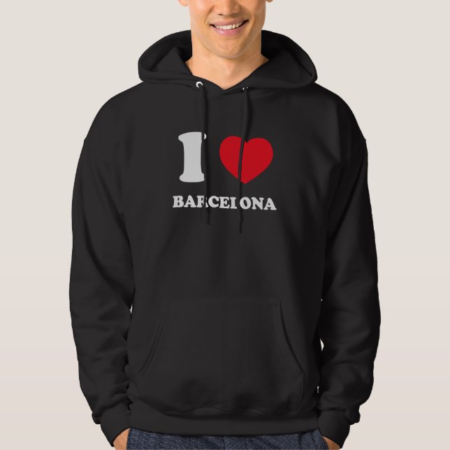 Moletom Eu Amo Coração Barcelona (Frente)