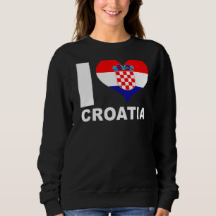 Moletom Eu Amo Croácia Heart Flag Croácia