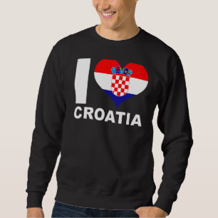 Moletom Eu Amo Croácia Heart Flag Croácia