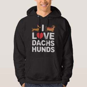 Moletom Eu Amo Dachshunds Ilustração Divertida com Estilo