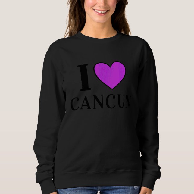 Moletom Eu Amo Férias no Cancun México (Frente)