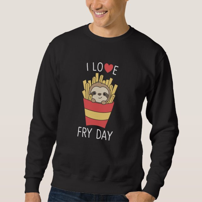 Moletom Eu Amo Fry Day Engraçado Slony Fries Francês Sexta (Frente)