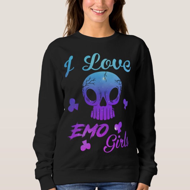 Moletom Eu amo garotos Emo  Eu amo garotas Emo  Emo Goth M (Frente)