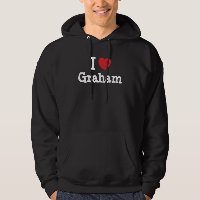 Moletom Eu amo Graham coração personalizado personalizado (Frente)