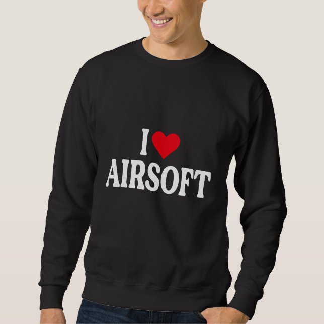 Moletom Eu amo "Heart Airsoft" com "Red Heart" Eu amo "Air (Frente)