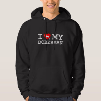Moletom "Eu amo Hoodie do meu Doberman" - preto