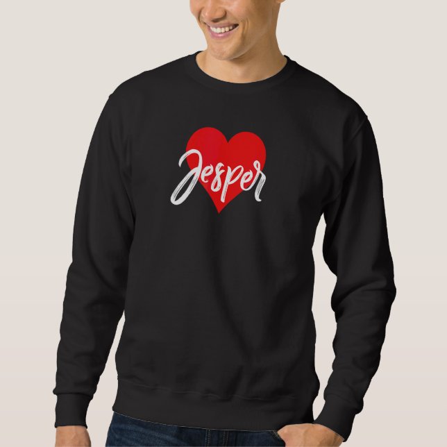Moletom Eu Amo Jesper Primeiro Nome  Amor Coração (Frente)
