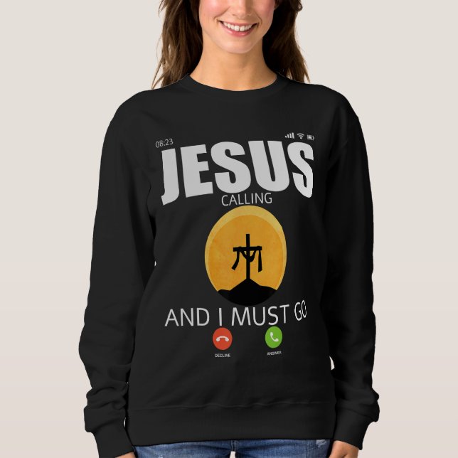 Moletom Eu Amo Jesus Cristo Está Chamando Reze a Deus Melh (Frente)