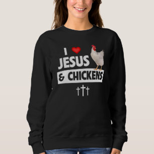 Moletom Eu Amo Jesus e Galinhas Galo Fazenda Cristã A