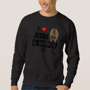 Moletom Eu Amo Jesus e Hipopótamos Safari de Vida Selvagem