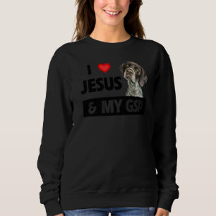 Moletom Eu Amo Jesus E Minha Gsp Mãe Pai Cabelo Alemão Cur