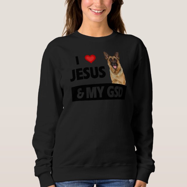 Moletom Eu Amo Jesus E Minha Mãe Pai Pet Parceiro Alemão (Frente)