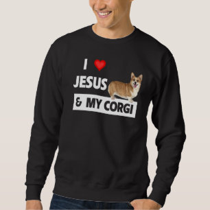 Moletom Eu Amo Jesus E Os Meus Pais Cristãos Corgi.