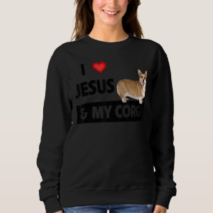 Moletom Eu Amo Jesus E Os Meus Pais Cristãos Corgi.