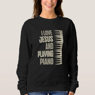 Moletom Eu Amo Jesus E Tocar Piano Cristão Crente