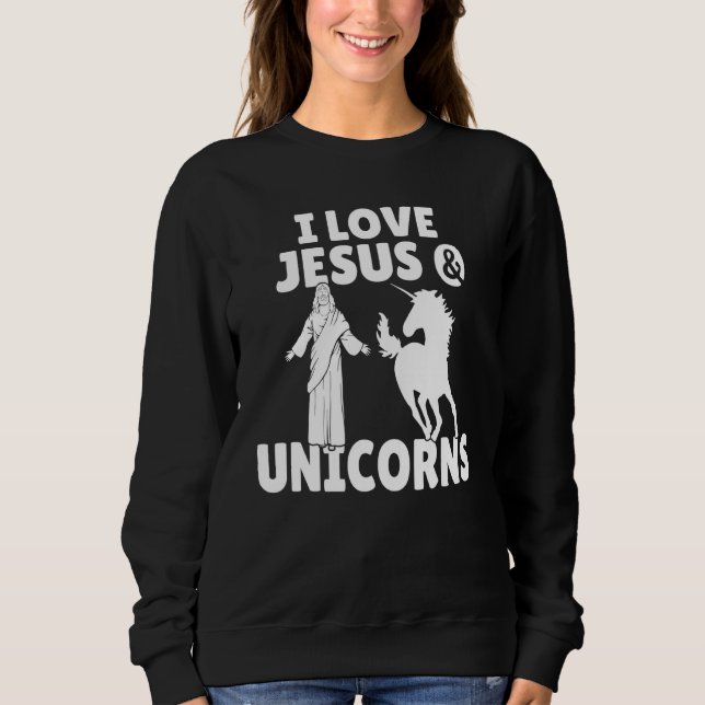 Moletom Eu Amo Jesus E Unicórnios Magnéticos (Frente)