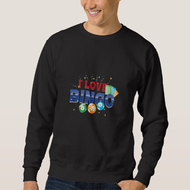 Moletom Eu Amo Jogador De Jogo De Jogo De Bingo (Frente)