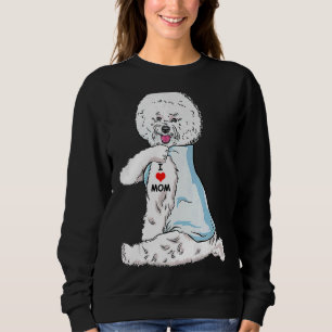 Moletom Eu Amo Mamãe Tatto Bichon Frise Mãe Cães Mulheres