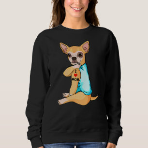 Moletom Eu Amo Mamãe Tattoo Chihuahua Mãe Mulheres Cachorr