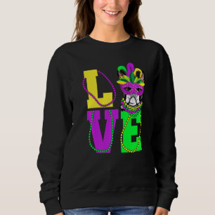 Moletom Eu Amo Mardi Gras Engraçado Boston Terrier Dog Mas